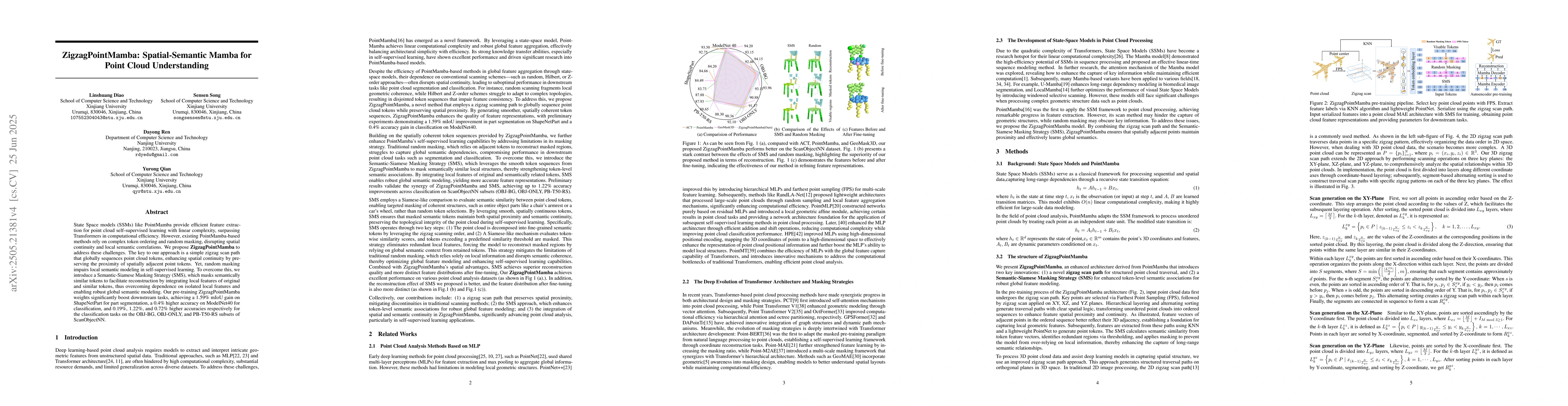 Thumbnail for ZigzagPointMamba: Spatial-Semantic Mamba for Point Cloud Understanding