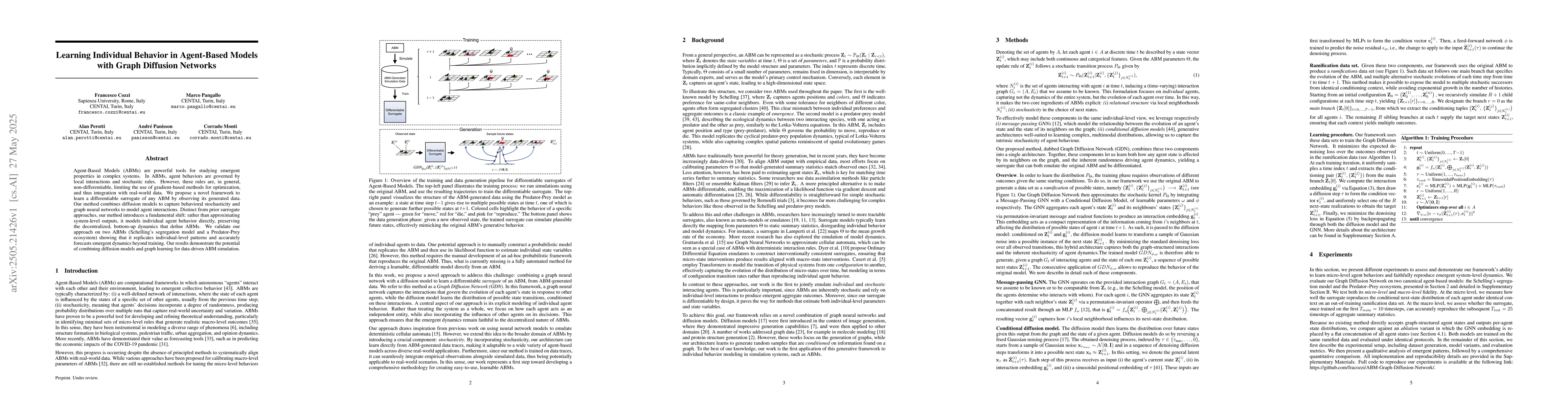 Thumbnail for Learning Individual Behavior in Agent-Based Models with Graph Diffusion
  Networks