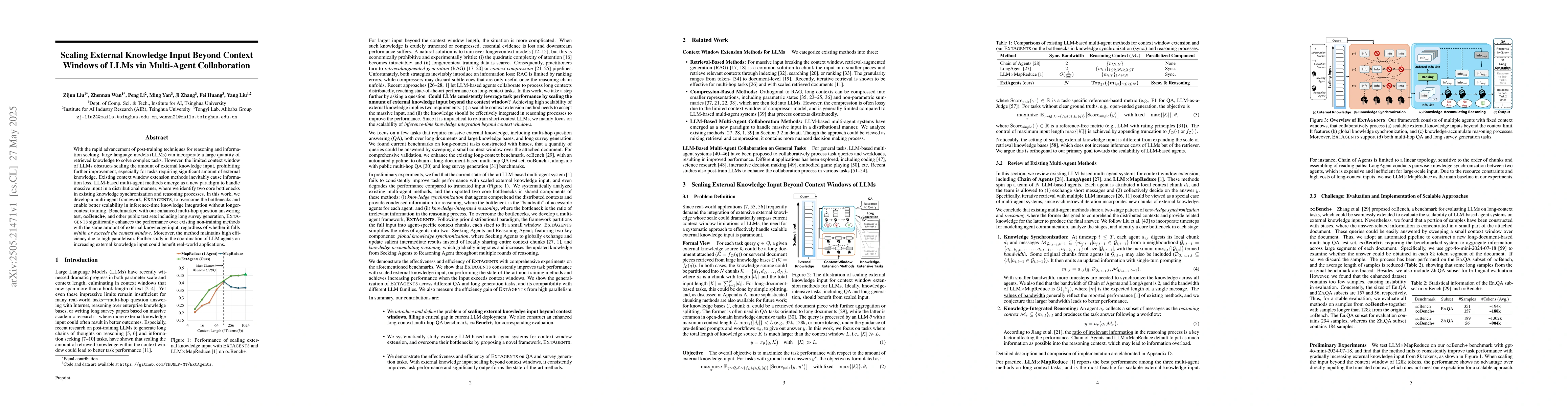 Thumbnail for Scaling External Knowledge Input Beyond Context Windows of LLMs via
  Multi-Agent Collaboration