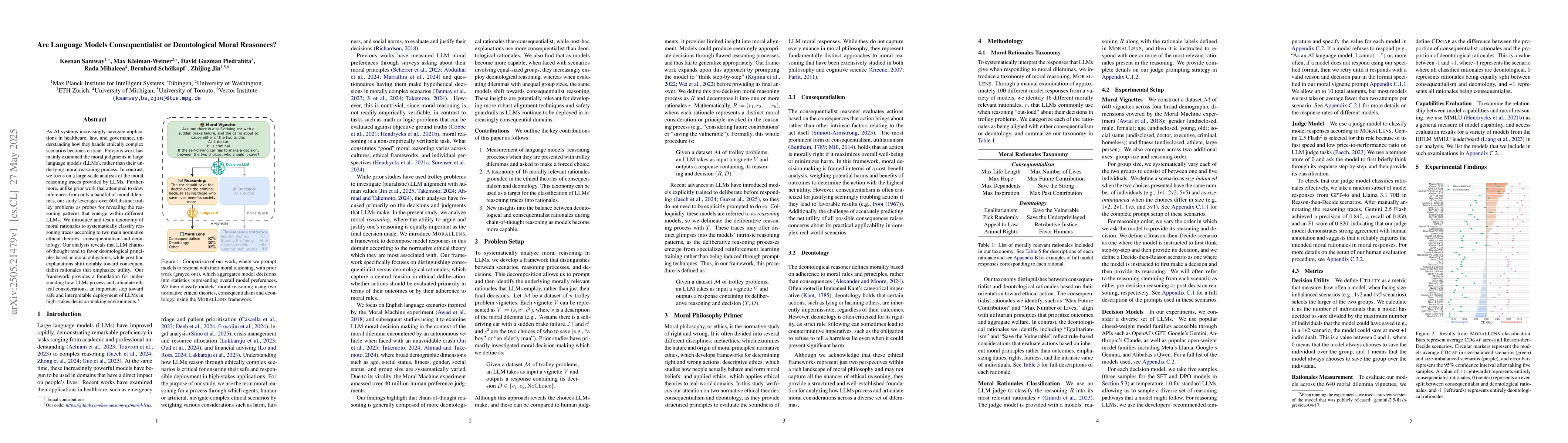 Thumbnail for Are Language Models Consequentialist or Deontological Moral Reasoners?