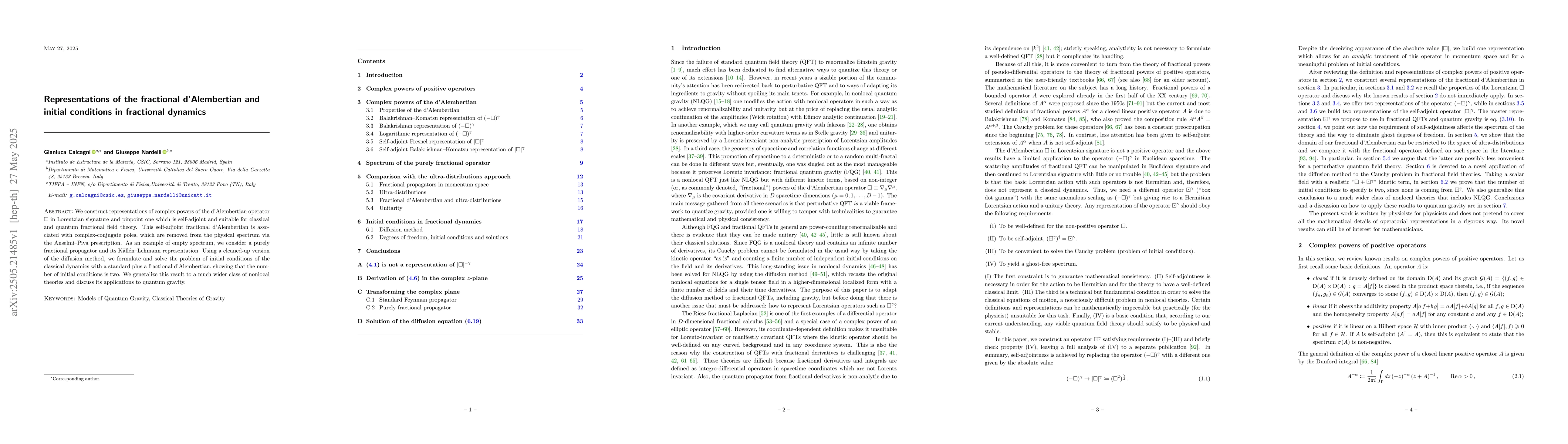 Thumbnail for Representations of the fractional d'Alembertian and initial conditions
  in fractional dynamics