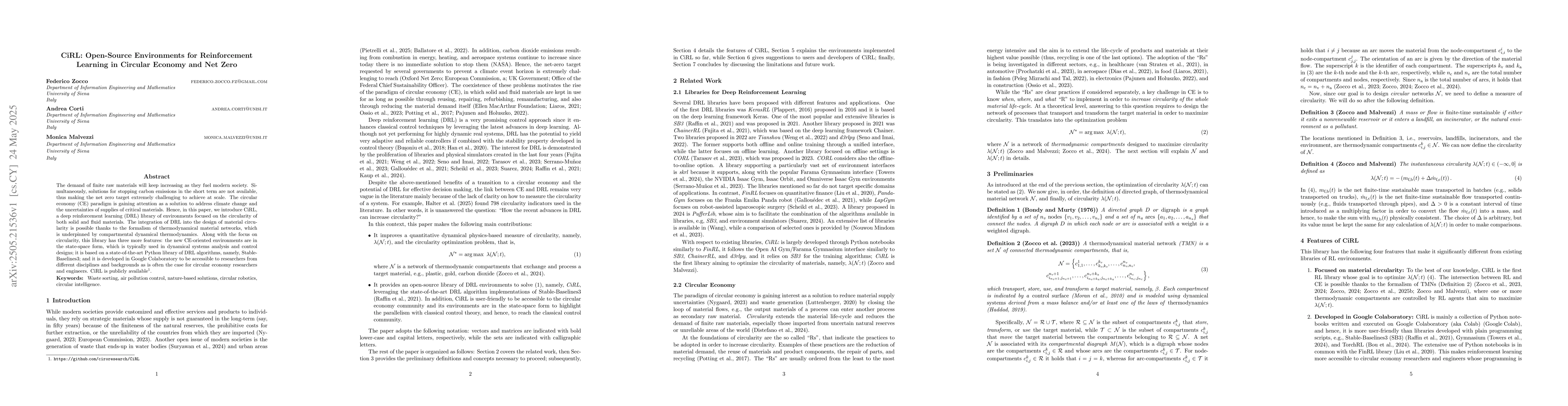Thumbnail for CiRL: Open-Source Environments for Reinforcement Learning in Circular
  Economy and Net Zero