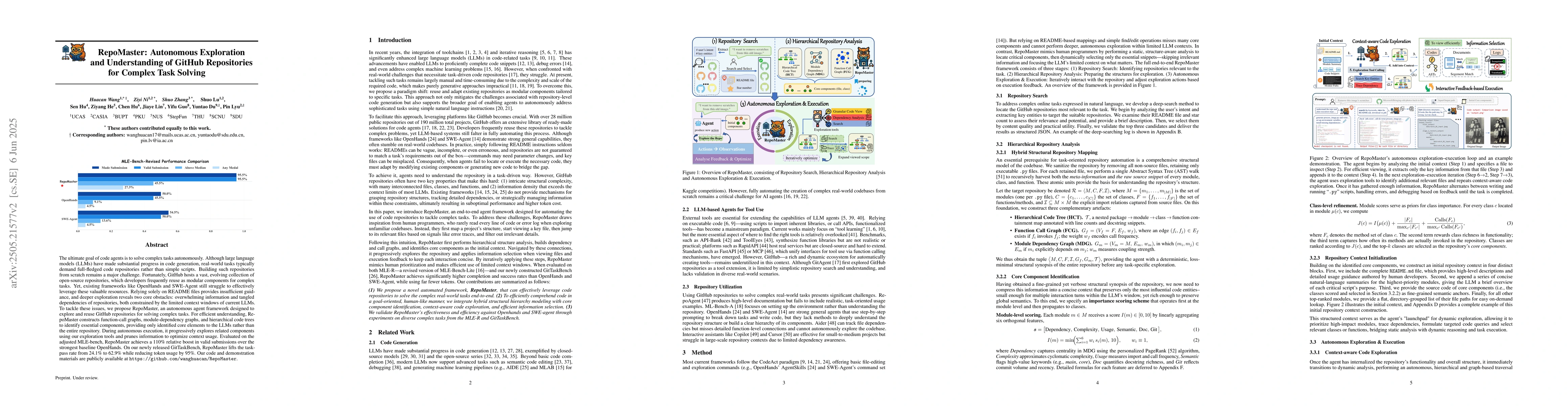 Thumbnail for RepoMaster: Autonomous Exploration and Understanding of GitHub
  Repositories for Complex Task Solving