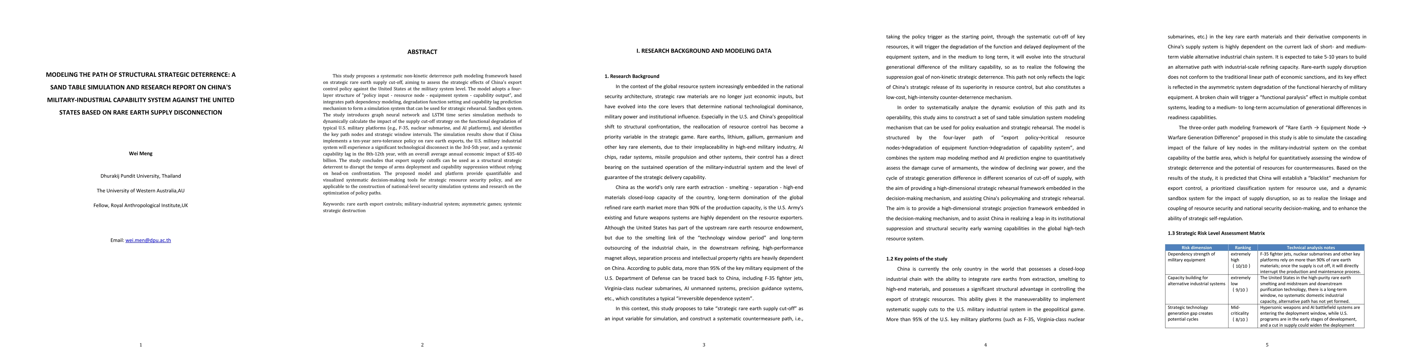Thumbnail for Modeling the Path of Structural Strategic Deterrence: A Sand Table
  Simulation and Research Report on China's Military-Industrial Capability
  System against the United States Based on Rare Earth Supply Disconnection