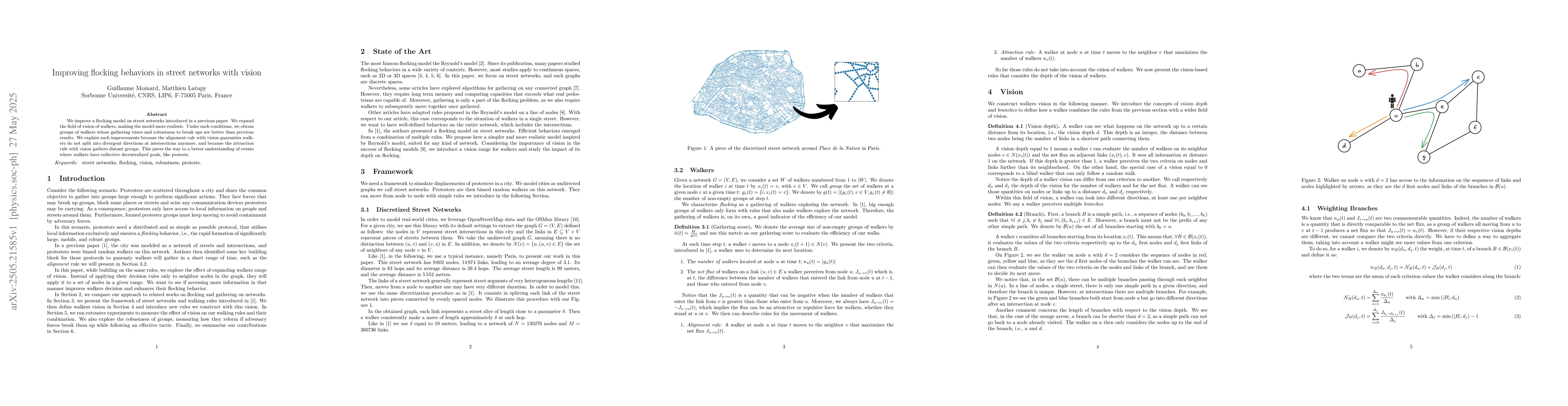 Thumbnail for Improving flocking behaviors in street networks with vision