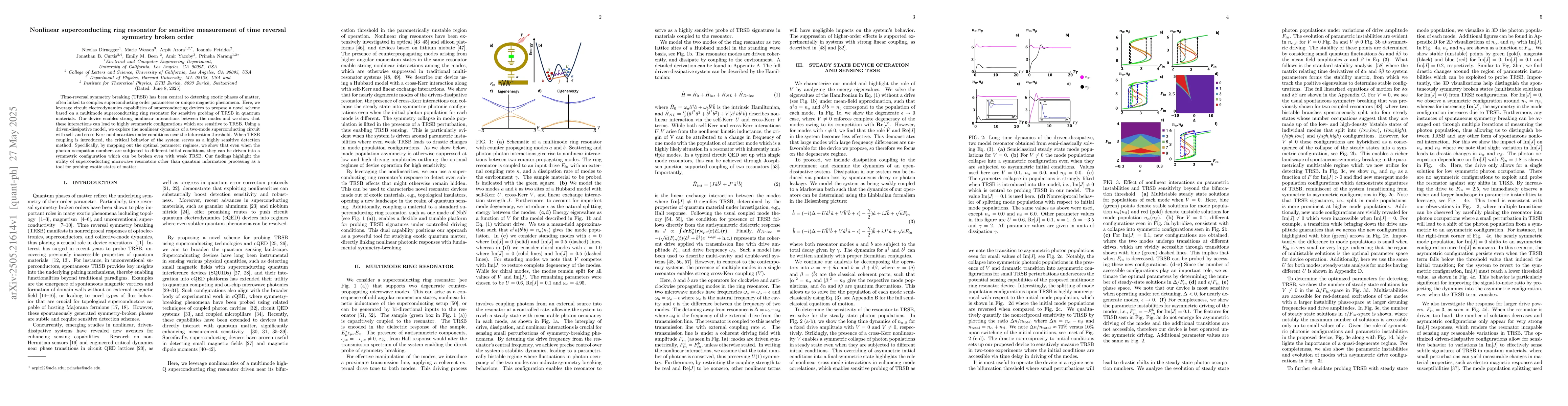 Thumbnail for Nonlinear superconducting ring resonator for sensitive measurement of
  time reversal symmetry broken order