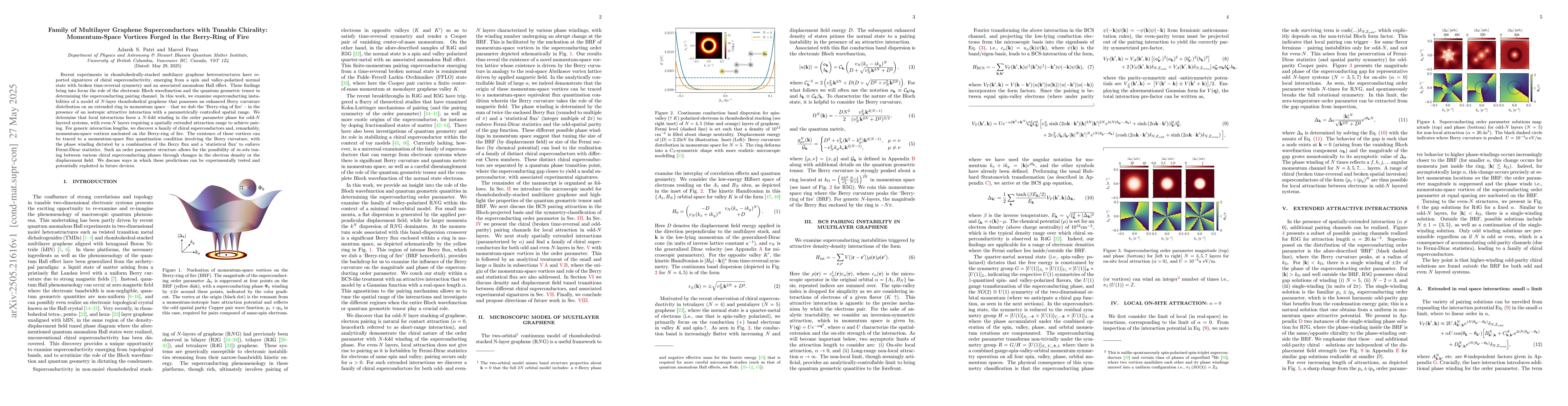 Thumbnail for Family of Multilayer Graphene Superconductors with Tunable Chirality:
  Momentum-Space Vortices Forged in the Berry-Ring of Fire