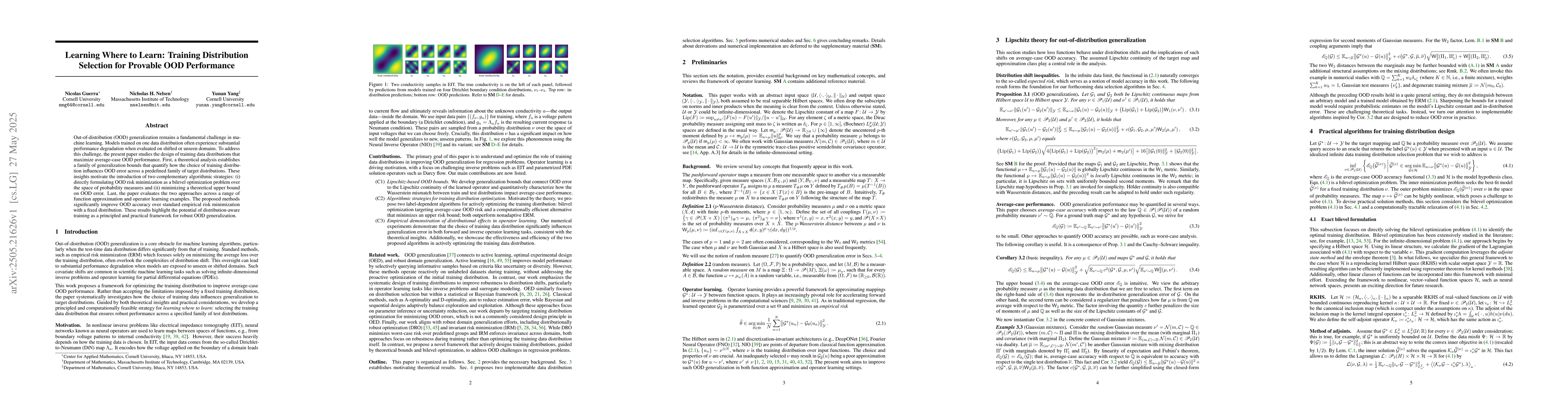 Thumbnail for Learning Where to Learn: Training Distribution Selection for Provable
  OOD Performance