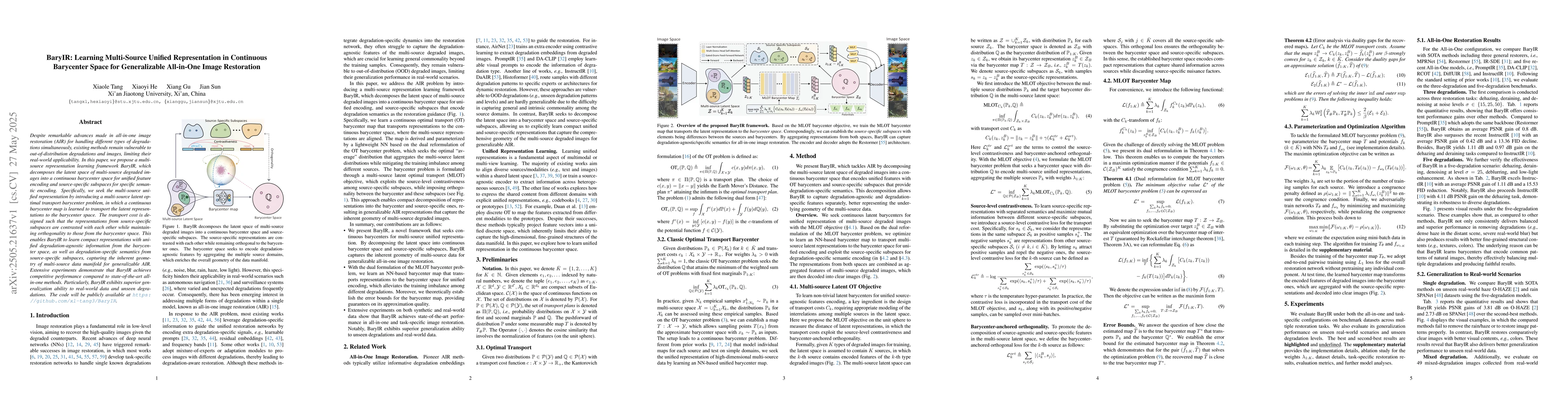 Thumbnail for BaryIR: Learning Multi-Source Unified Representation in Continuous
  Barycenter Space for Generalizable All-in-One Image Restoration