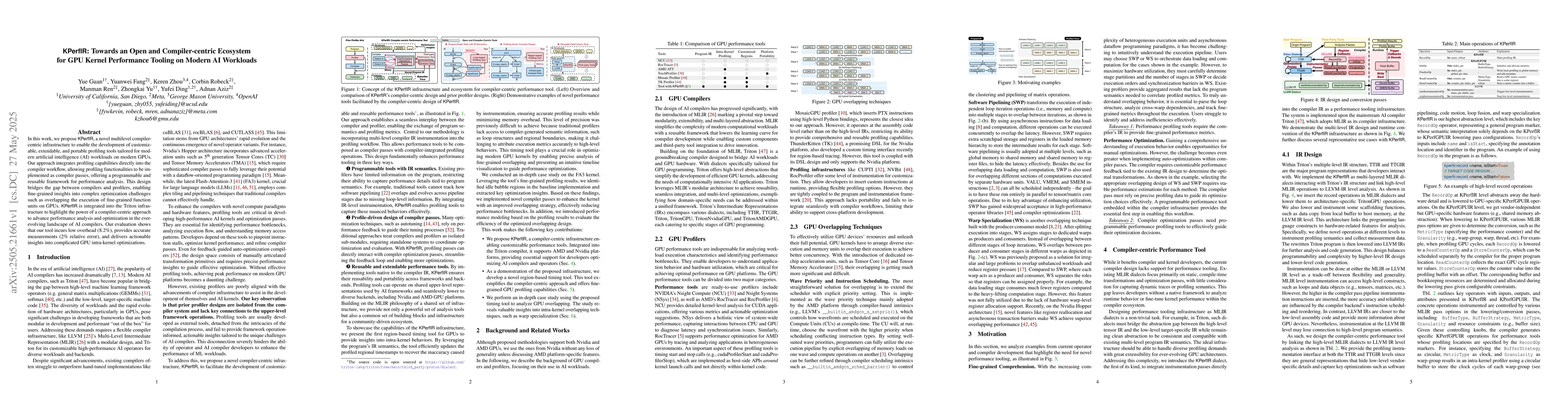 Thumbnail for KPerfIR: Towards an Open and Compiler-centric Ecosystem for GPU Kernel
  Performance Tooling on Modern AI Workloads