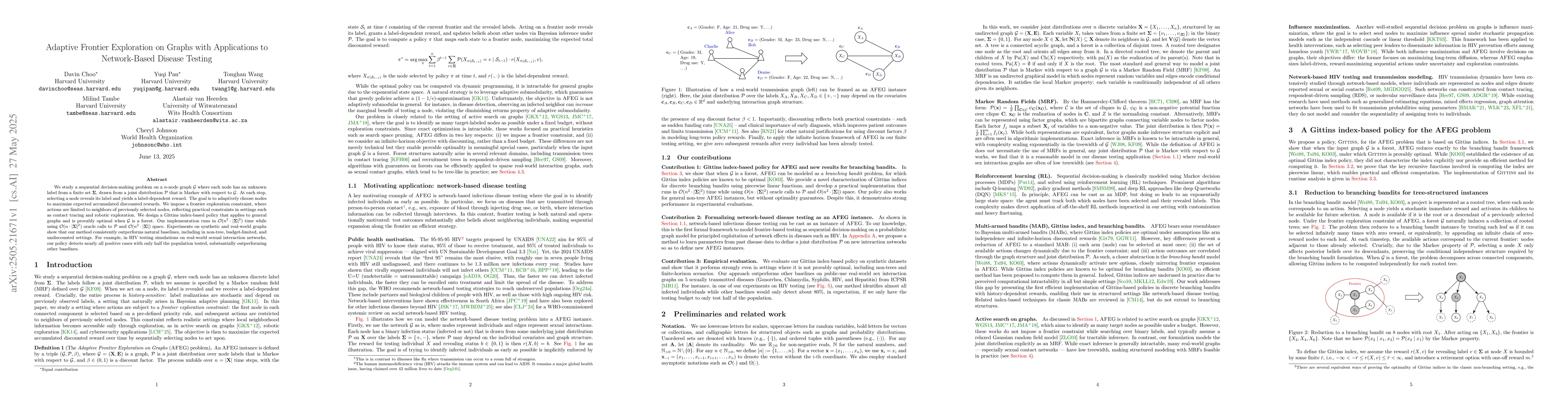 Thumbnail for Adaptive Frontier Exploration on Graphs with Applications to
  Network-Based Disease Testing
