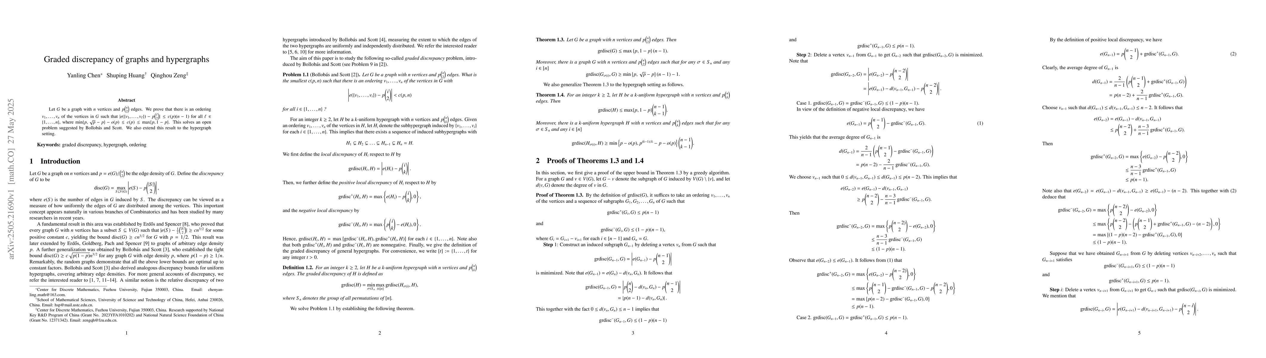 Thumbnail for Graded discrepancy of graphs and hypergraphs