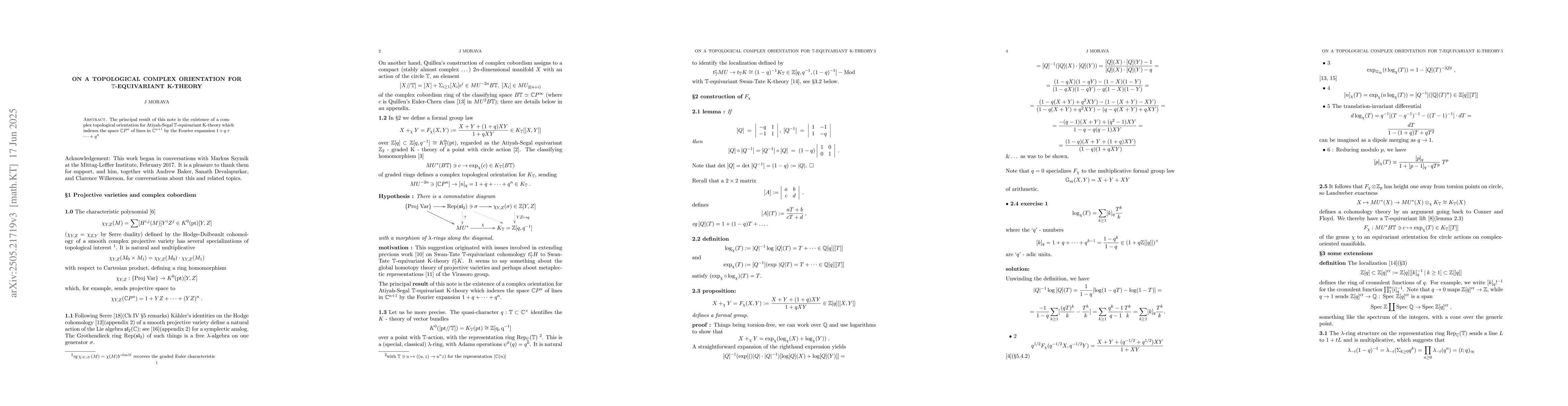 Thumbnail for On a complex topological orientation for circle-equivariant K-theory
