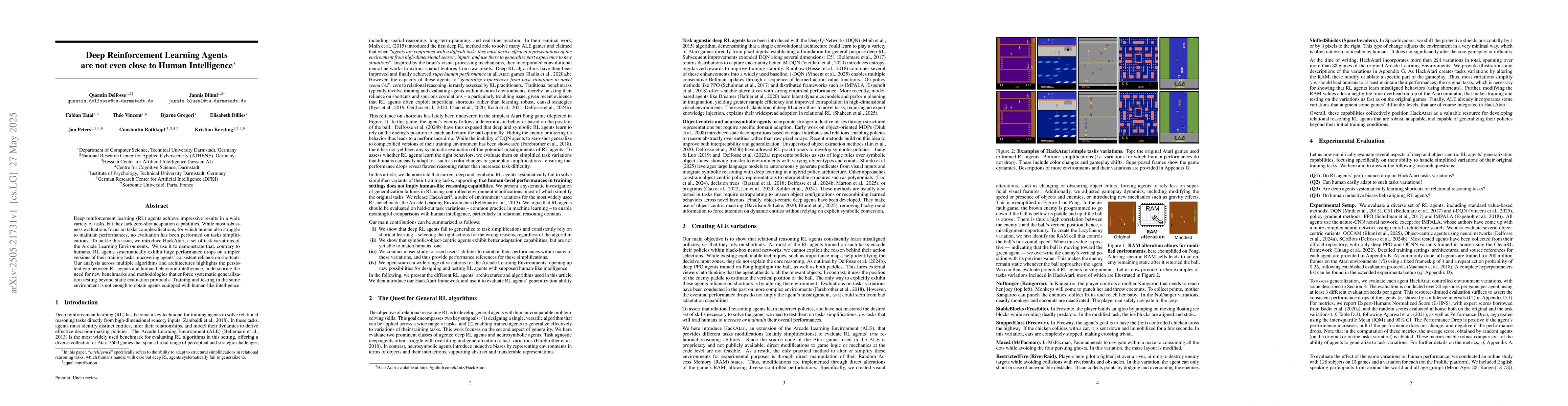 Thumbnail for Deep Reinforcement Learning Agents are not even close to Human
  Intelligence