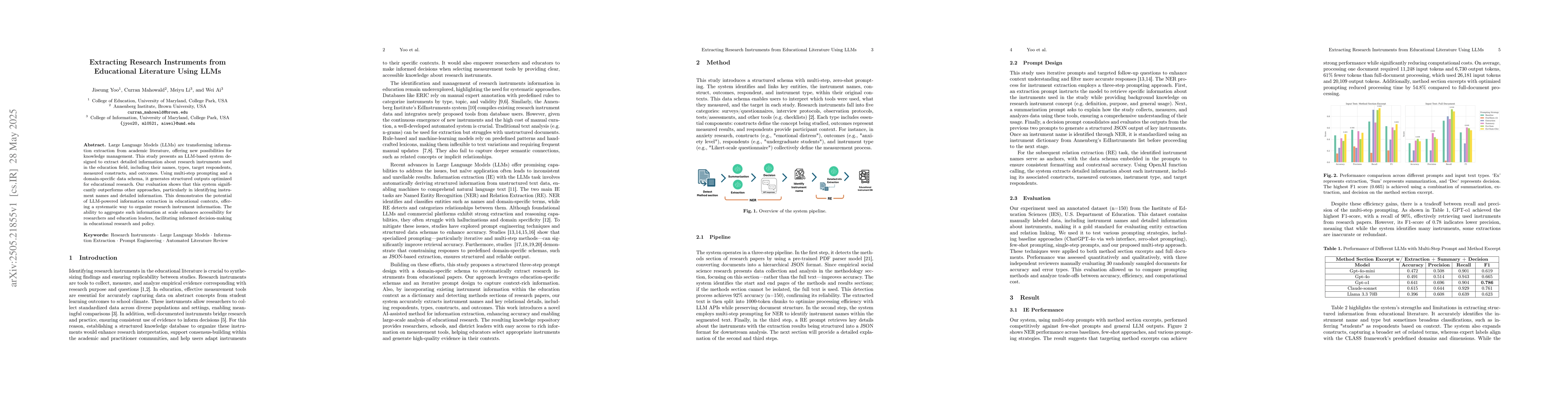 Thumbnail for Extracting Research Instruments from Educational Literature Using LLMs