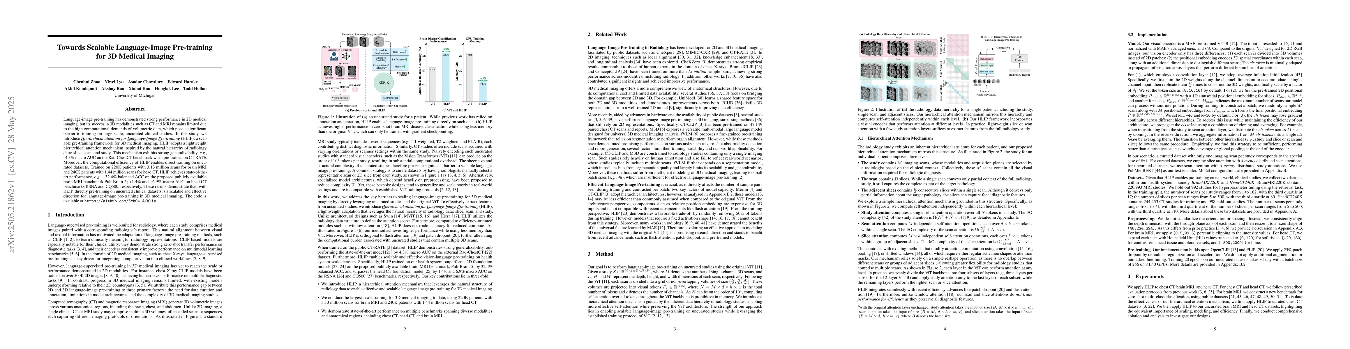 Thumbnail for Towards Scalable Language-Image Pre-training for 3D Medical Imaging