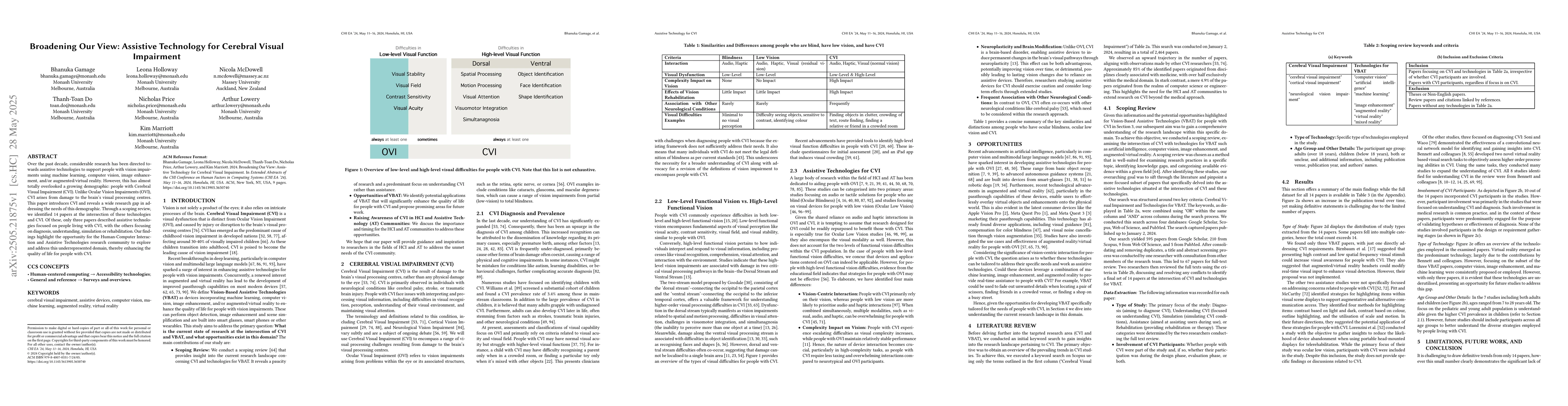Thumbnail for Broadening Our View: Assistive Technology for Cerebral Visual Impairment
