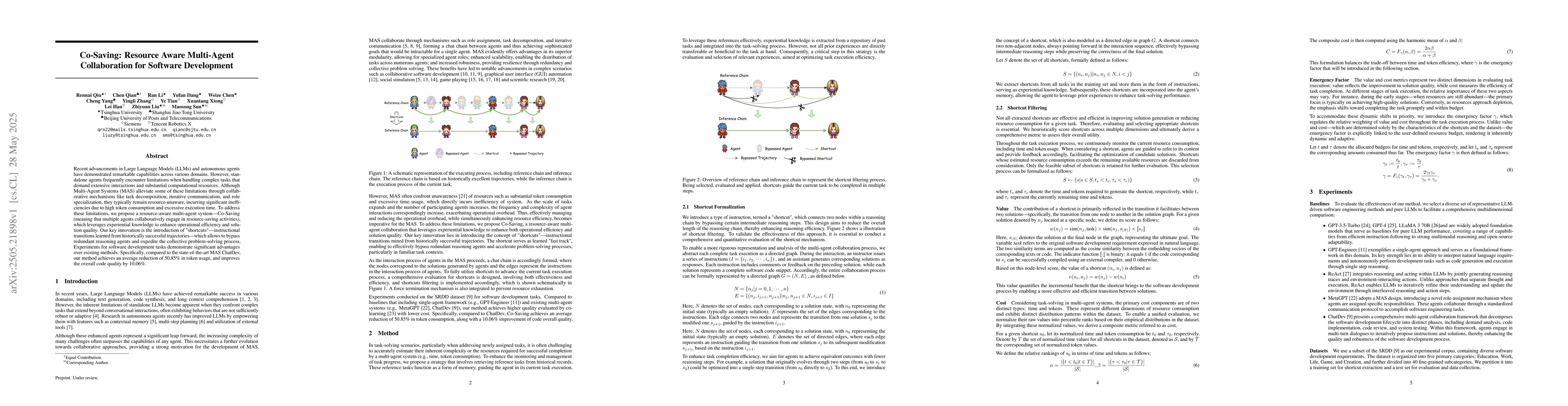 Thumbnail for Co-Saving: Resource Aware Multi-Agent Collaboration for Software
  Development