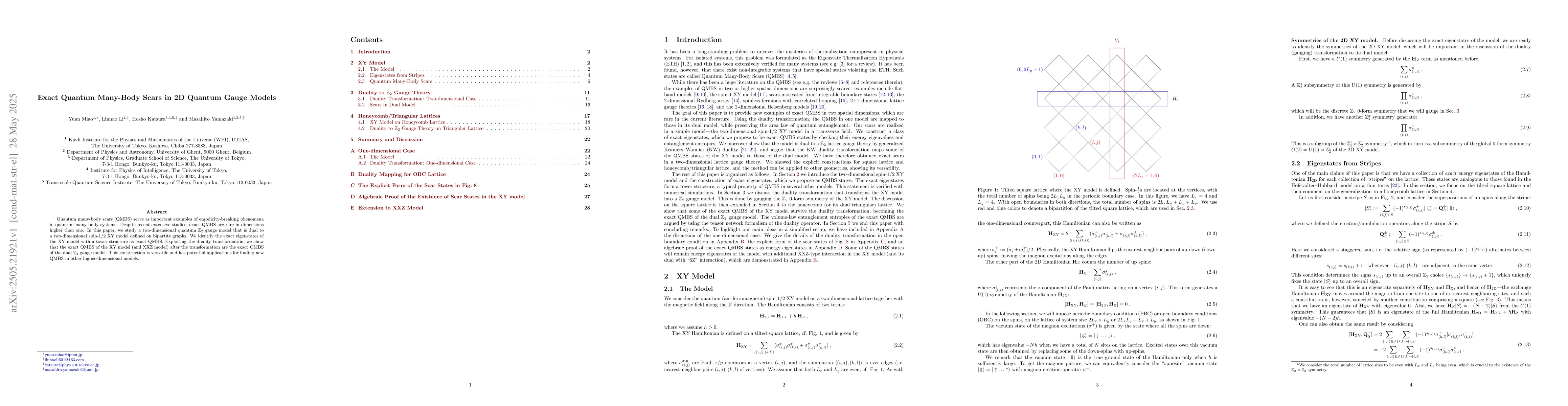 Thumbnail for Exact Quantum Many-Body Scars in 2D Quantum Gauge Models