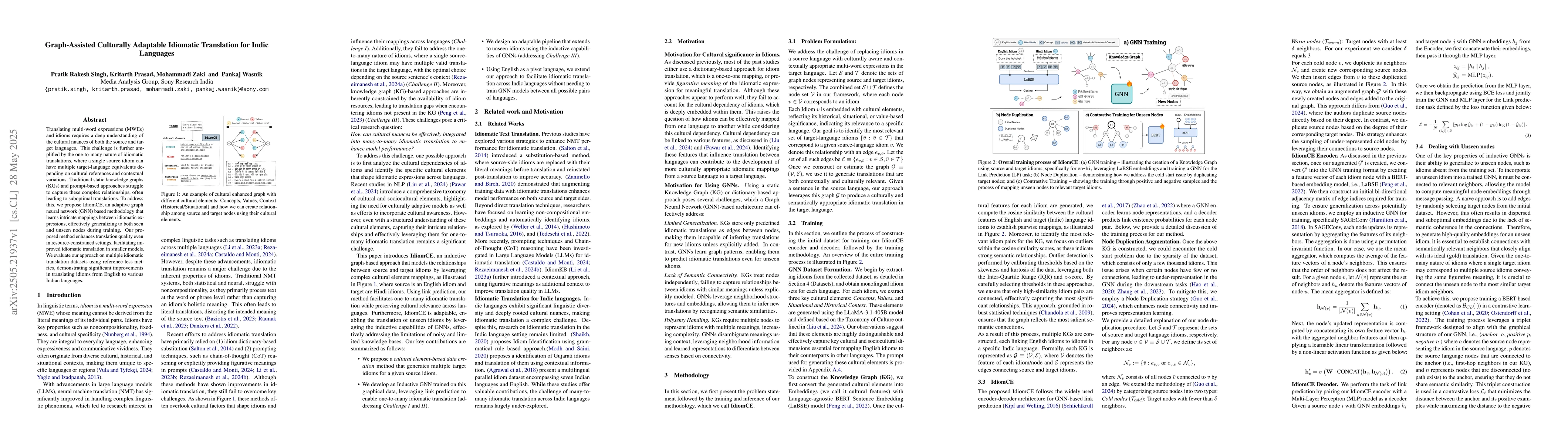 Thumbnail for Graph-Assisted Culturally Adaptable Idiomatic Translation for Indic
  Languages