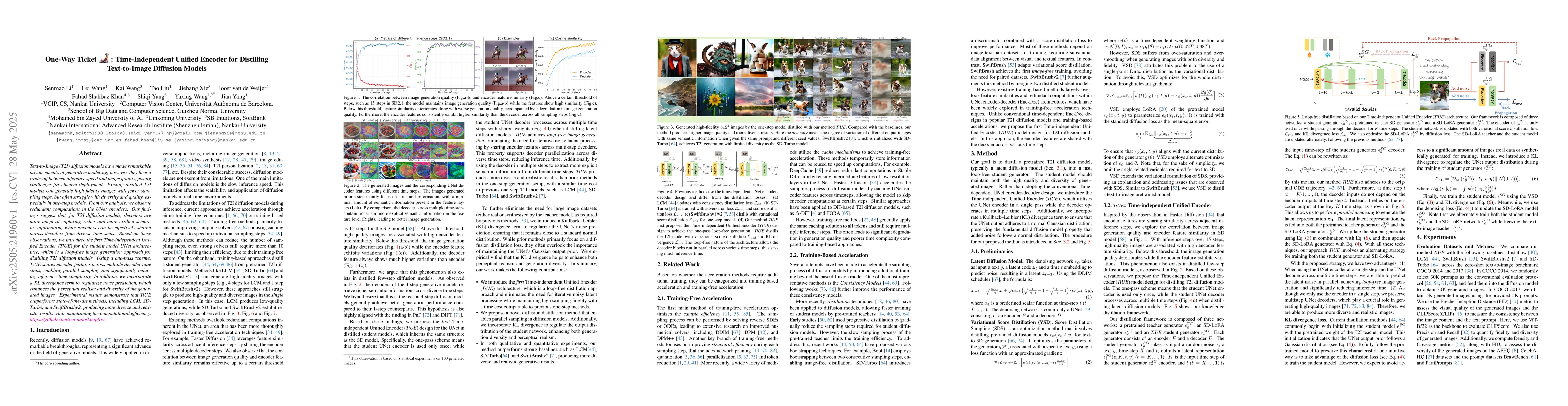 Thumbnail for One-Way Ticket:Time-Independent Unified Encoder for Distilling
  Text-to-Image Diffusion Models