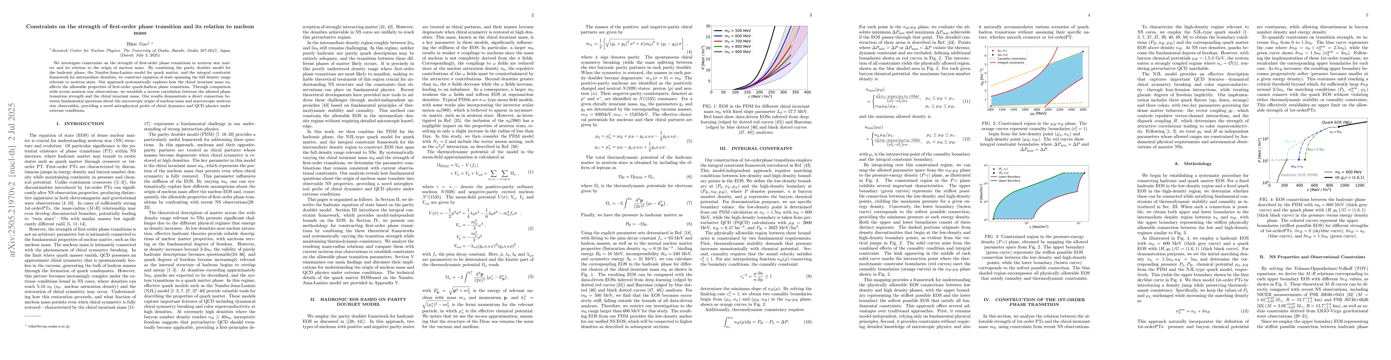 Thumbnail for Constraints on the strength of first-order phase transition in the low
  density region