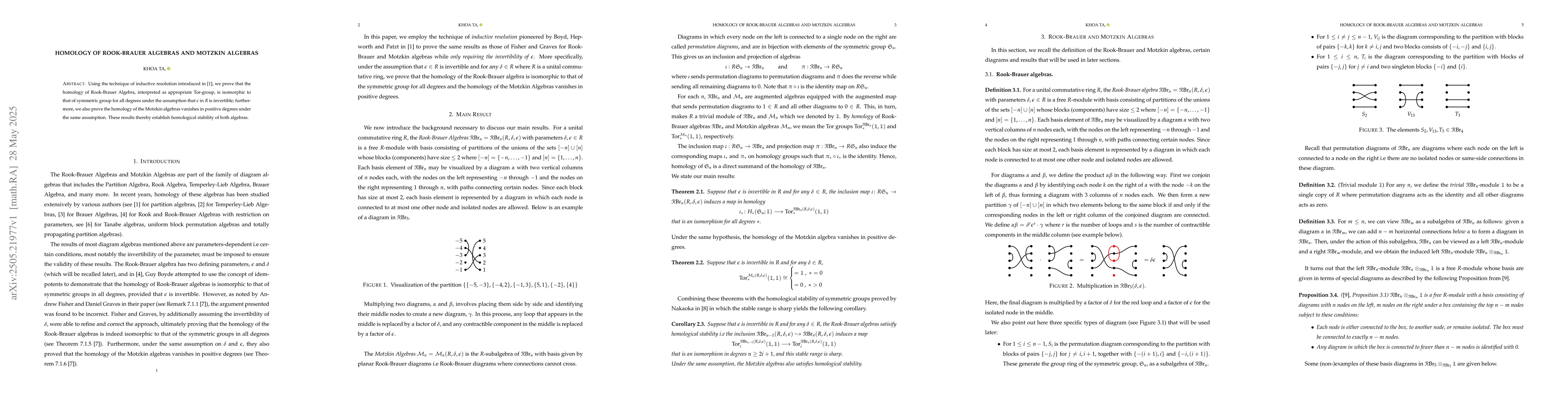 Thumbnail for Homology of Rook-Brauer Algebras and Motzkin Algebras