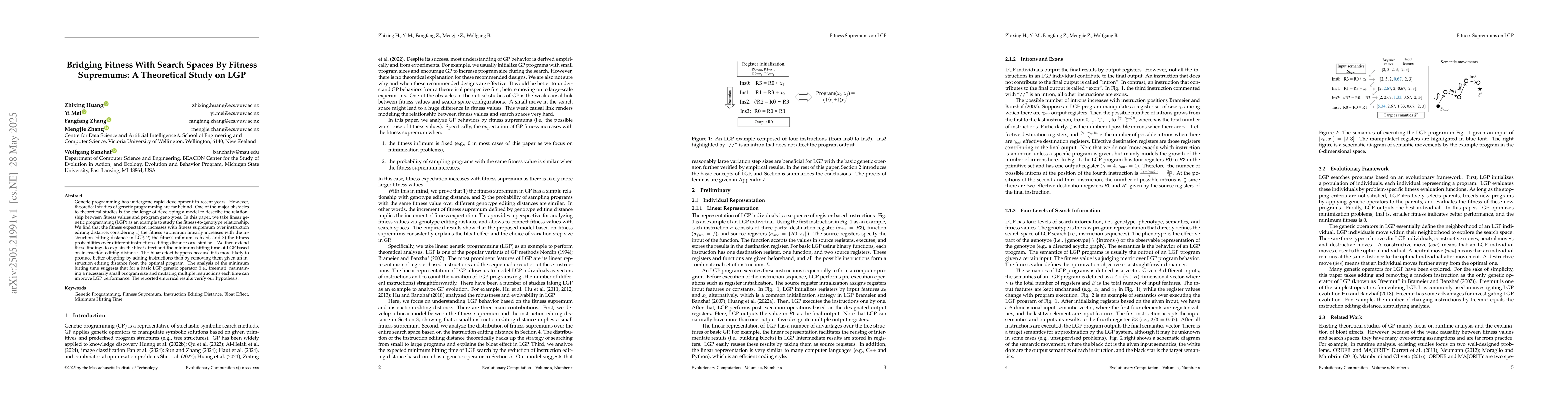 Thumbnail for Bridging Fitness With Search Spaces By Fitness Supremums: A Theoretical
  Study on LGP