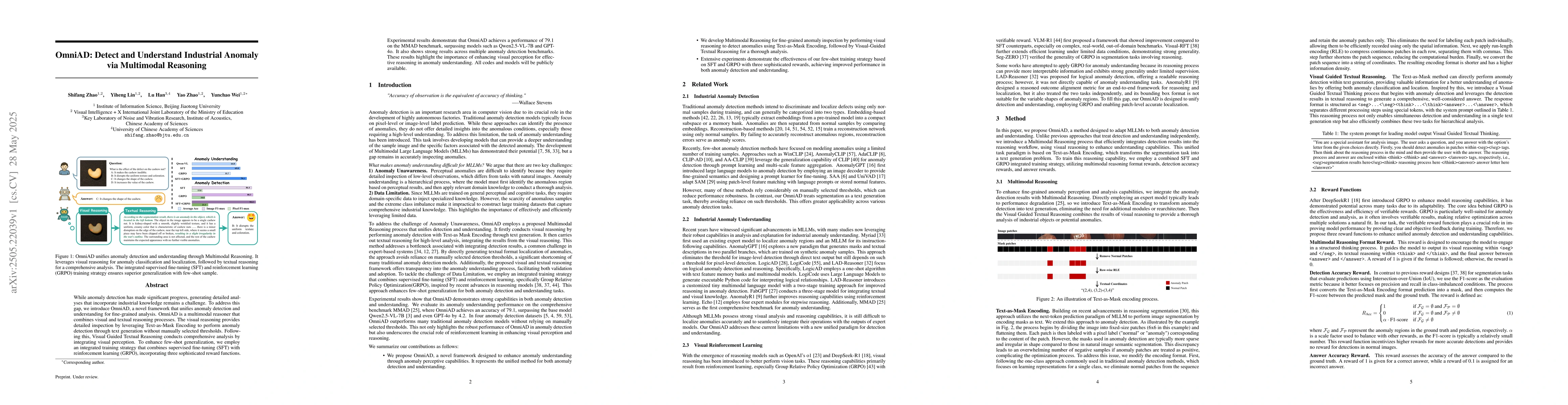Thumbnail for OmniAD: Detect and Understand Industrial Anomaly via Multimodal
  Reasoning
