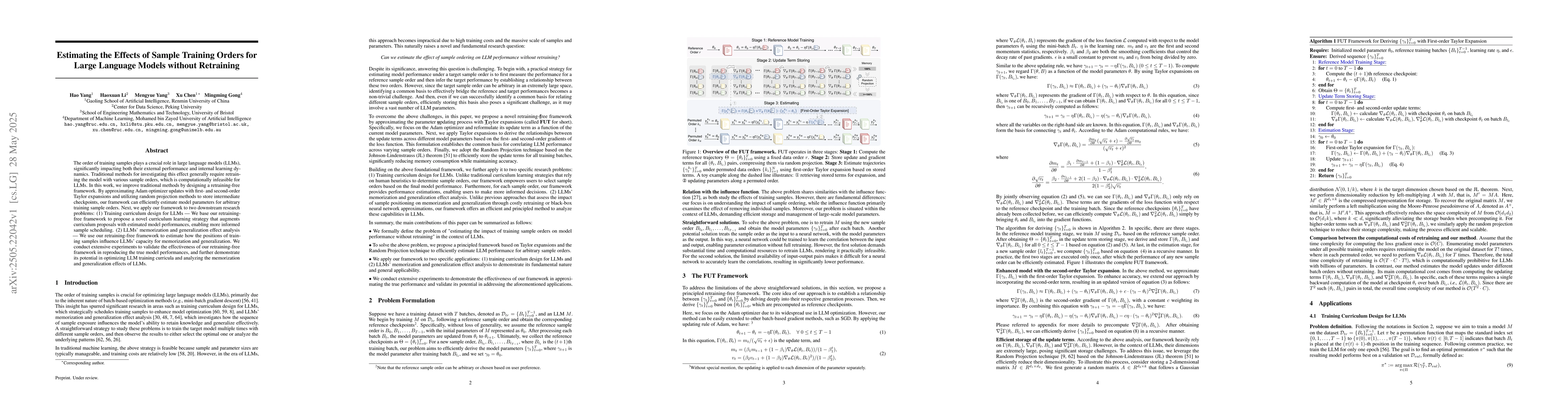 Thumbnail for Estimating the Effects of Sample Training Orders for Large Language
  Models without Retraining