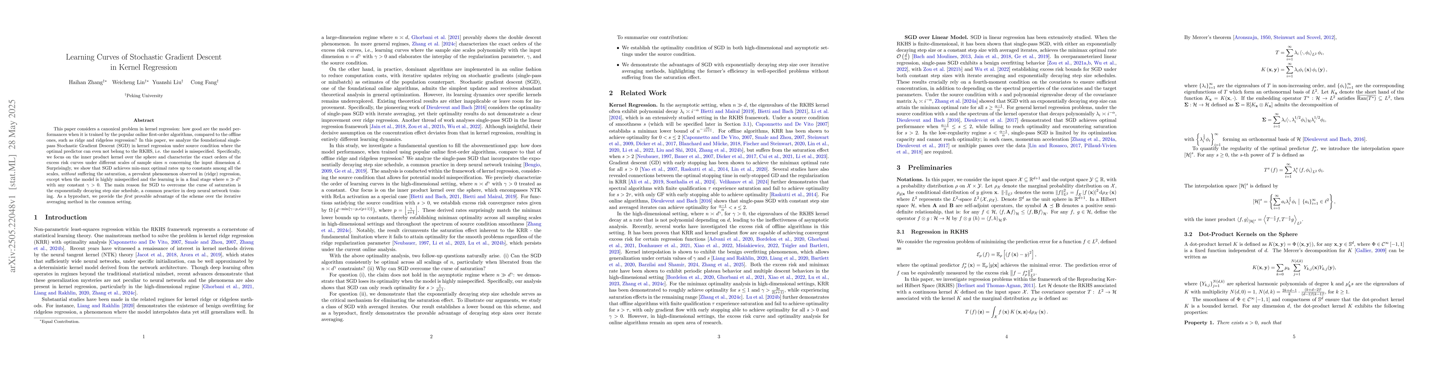 Thumbnail for Learning Curves of Stochastic Gradient Descent in Kernel Regression