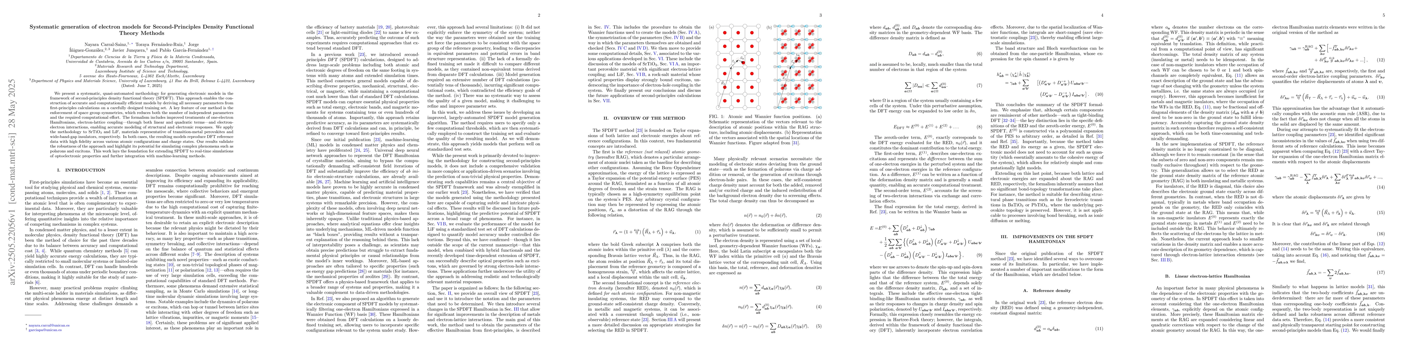 Thumbnail for Systematic generation of electron models for Second-Principles Density
  Functional Theory Methods