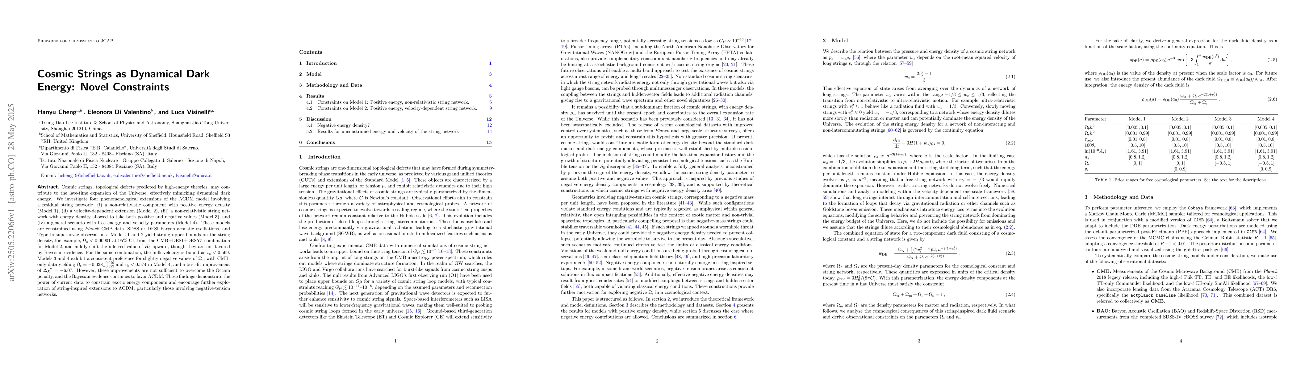 Thumbnail for Cosmic Strings as Dynamical Dark Energy: Novel Constraints