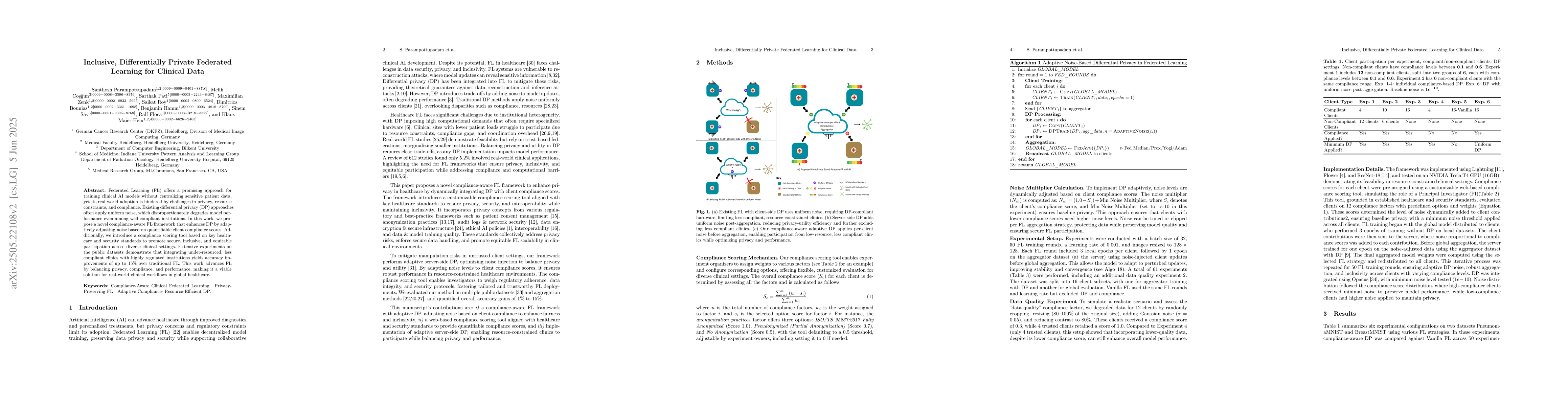 Thumbnail for Inclusive, Differentially Private Federated Learning for Clinical Data