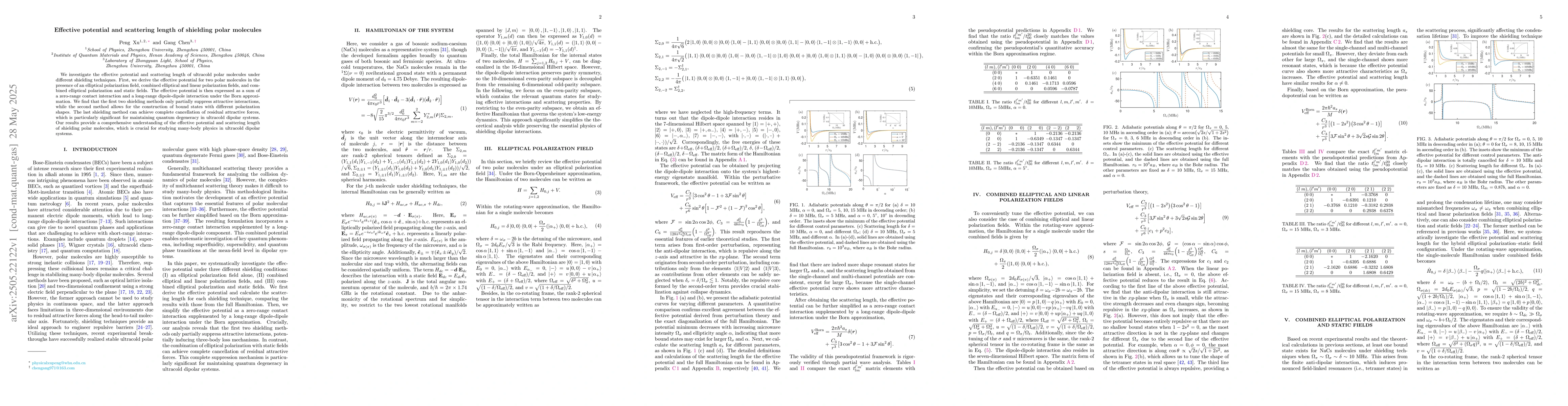 Thumbnail for Effective potential and scattering length of shielding polar molecules