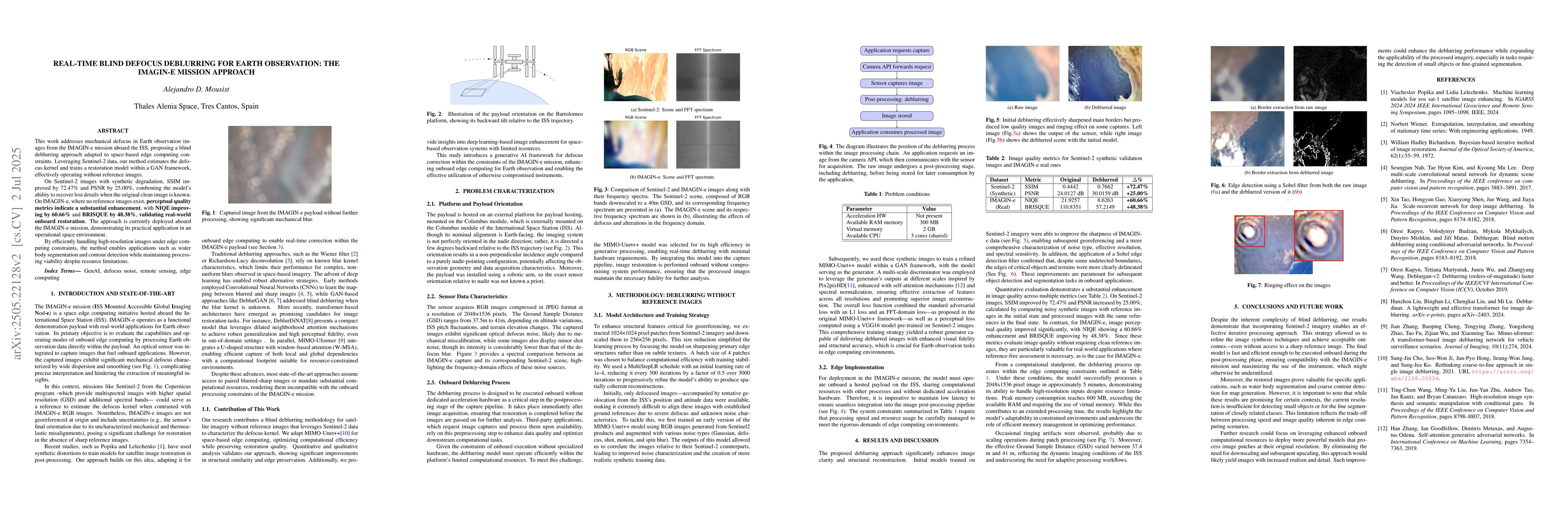 Thumbnail for Real-Time Blind Defocus Deblurring for Earth Observation: The IMAGIN-e
  Mission Approach