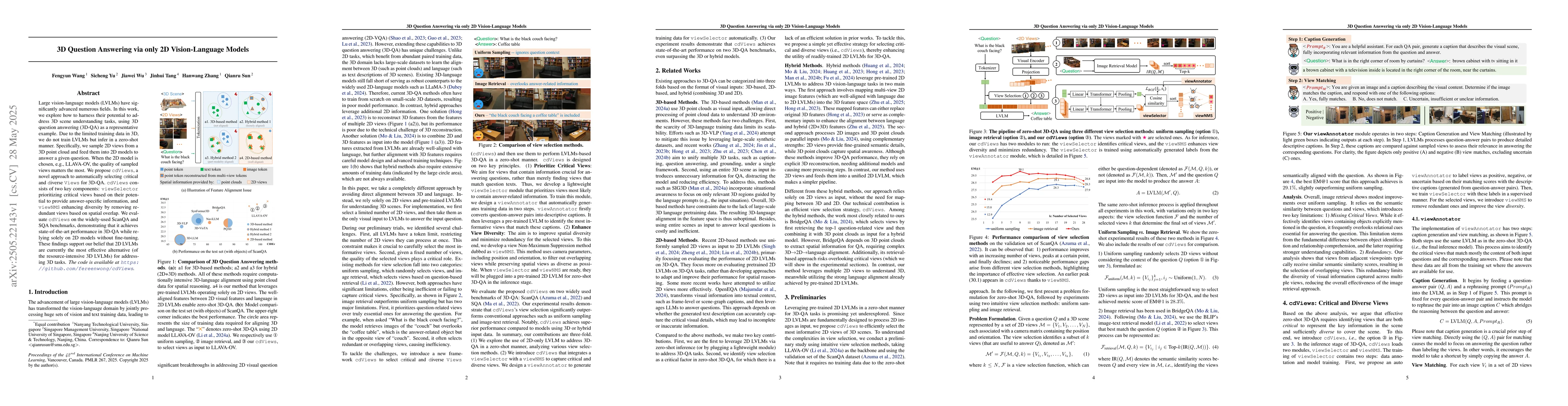 Thumbnail for 3D Question Answering via only 2D Vision-Language Models
