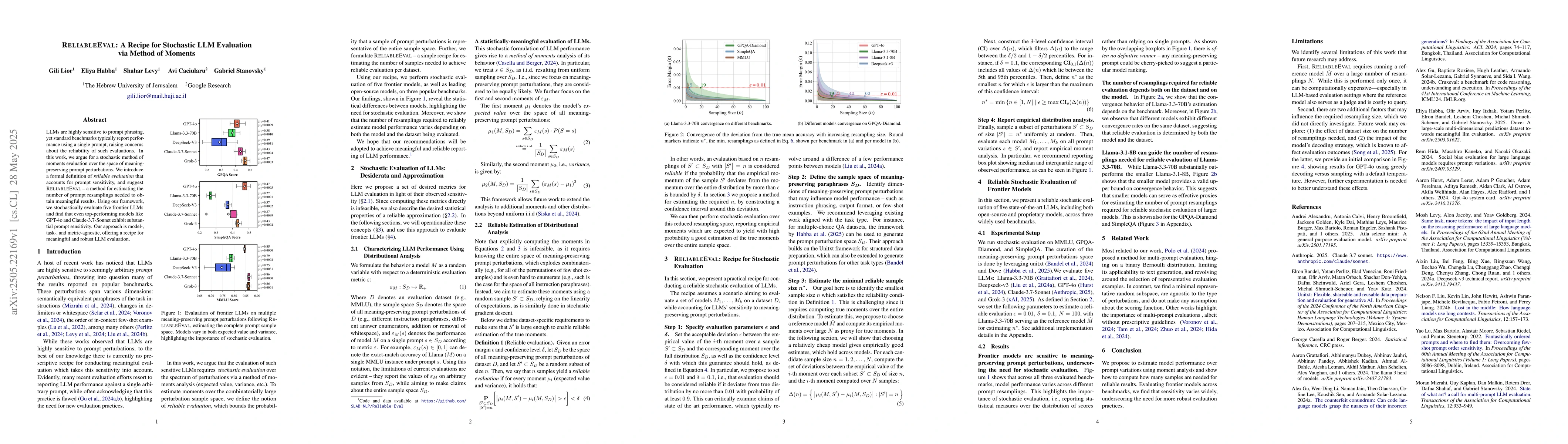 Thumbnail for ReliableEval: A Recipe for Stochastic LLM Evaluation via Method of
  Moments