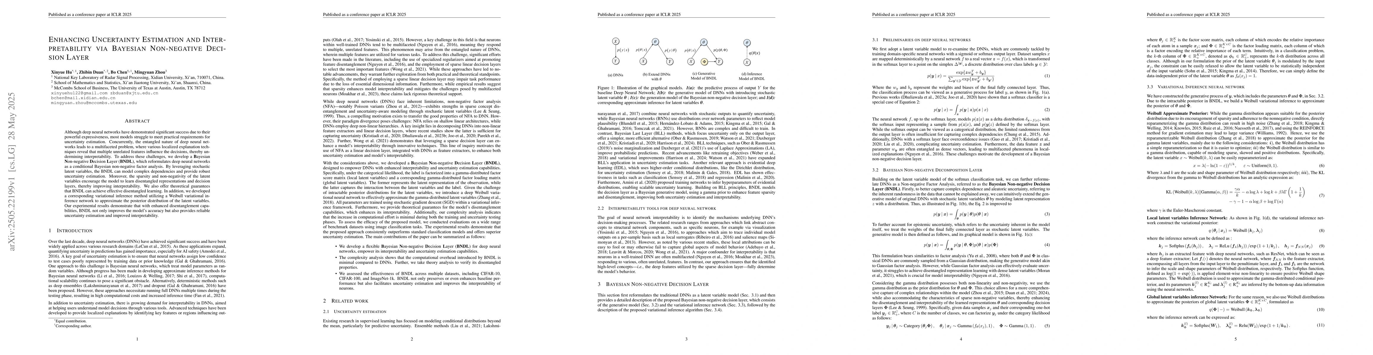 Thumbnail for Enhancing Uncertainty Estimation and Interpretability via Bayesian
  Non-negative Decision Layer