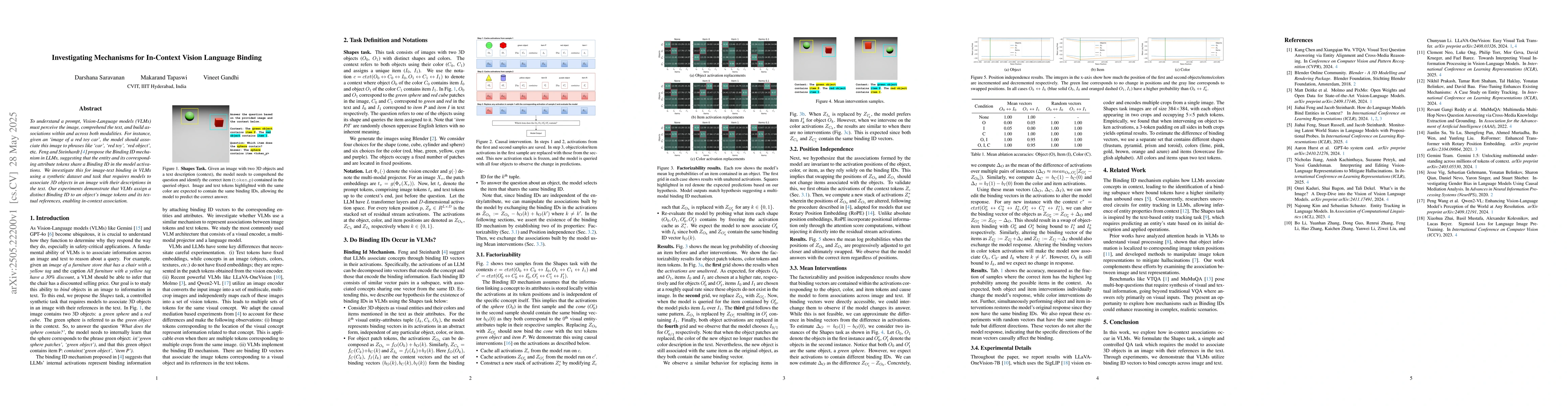 Thumbnail for Investigating Mechanisms for In-Context Vision Language Binding