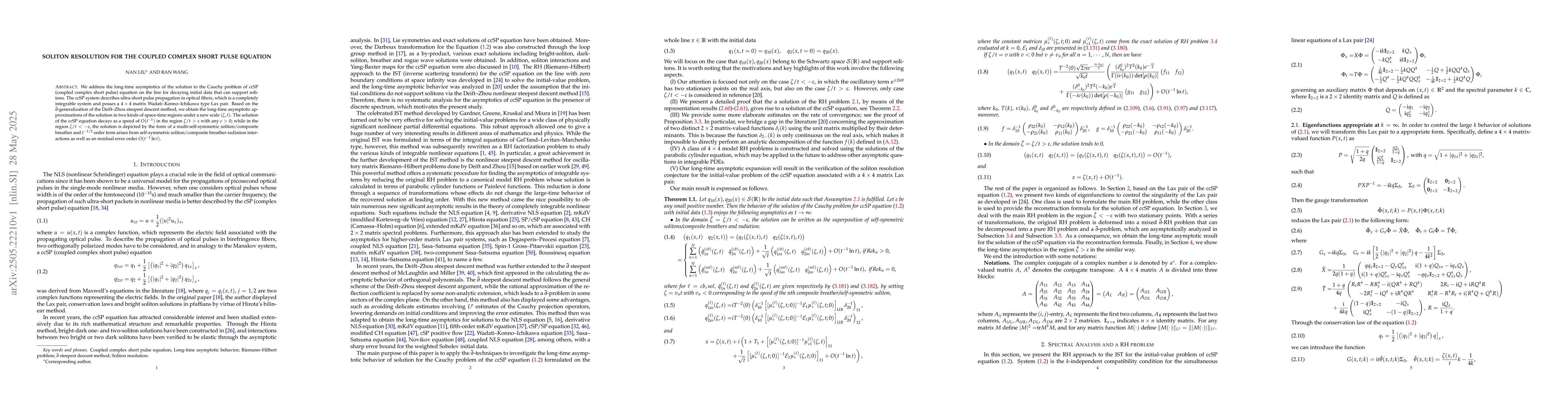 Thumbnail for Soliton resolution for the coupled complex short pulse equation