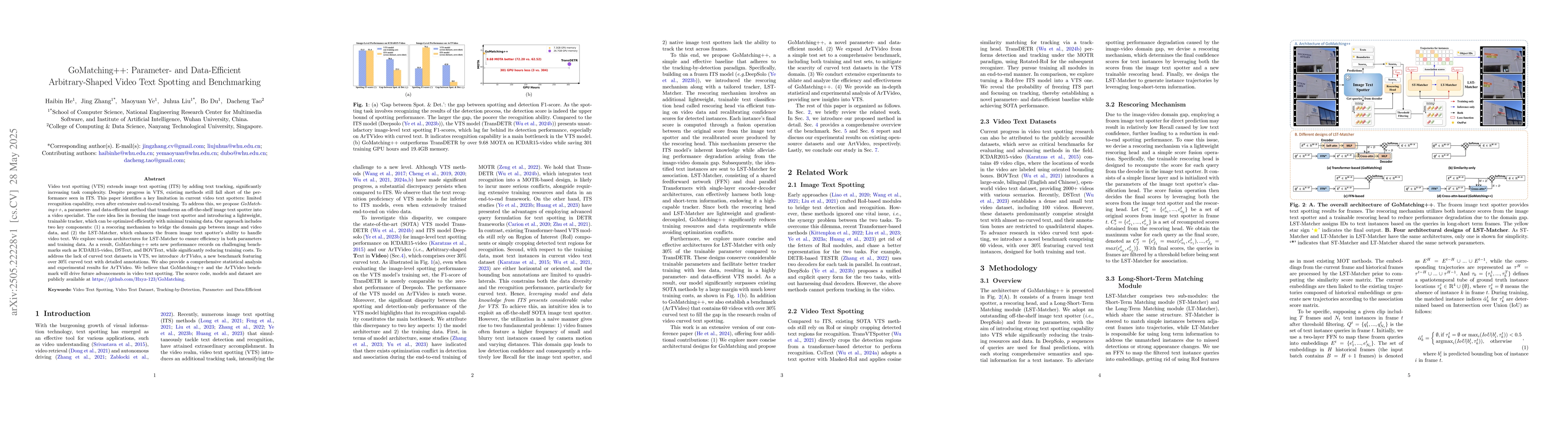 Thumbnail for GoMatching++: Parameter- and Data-Efficient Arbitrary-Shaped Video Text
  Spotting and Benchmarking