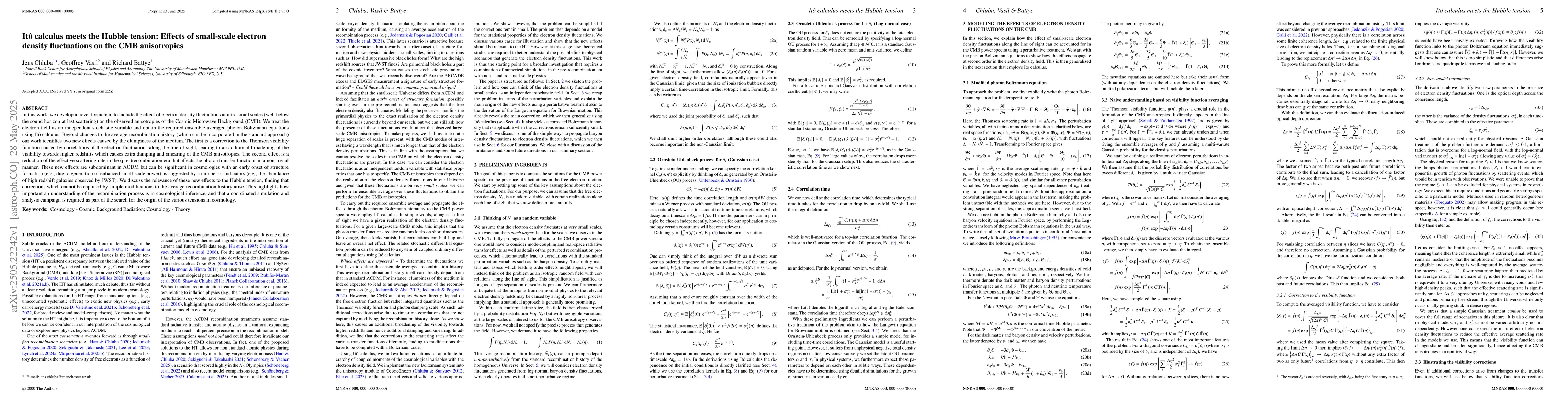 Thumbnail for Ito calculus meets the Hubble tension: Effects of small-scale electron
  density fluctuations on the CMB anisotropies
