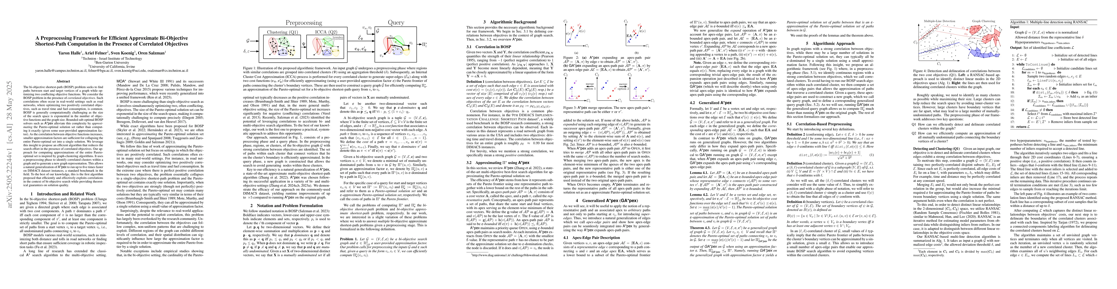 Thumbnail for A Preprocessing Framework for Efficient Approximate Bi-Objective
  Shortest-Path Computation in the Presence of Correlated Objectives