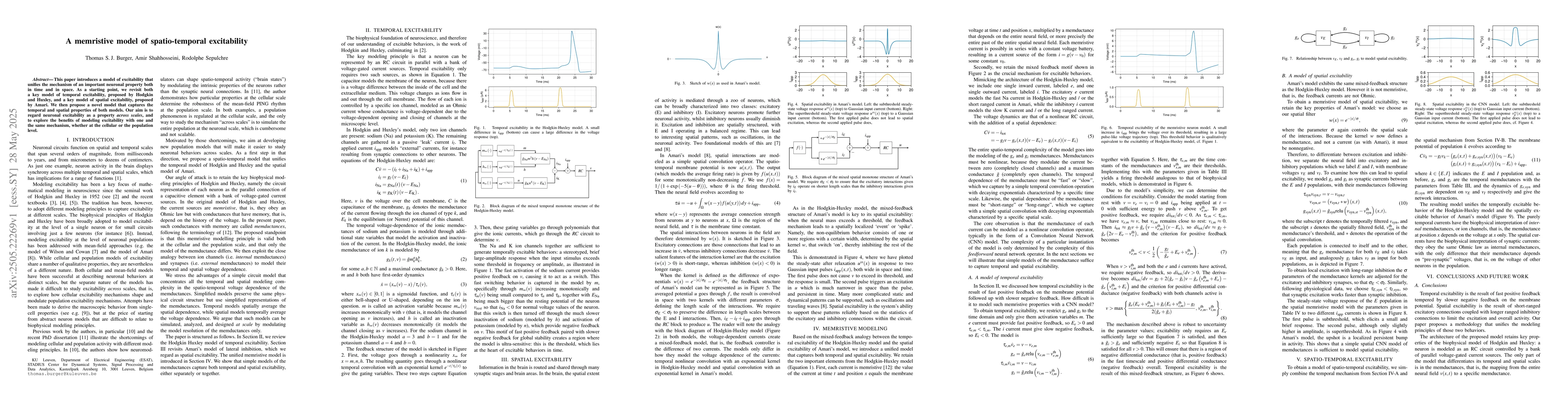 Thumbnail for A memristive model of spatio-temporal excitability