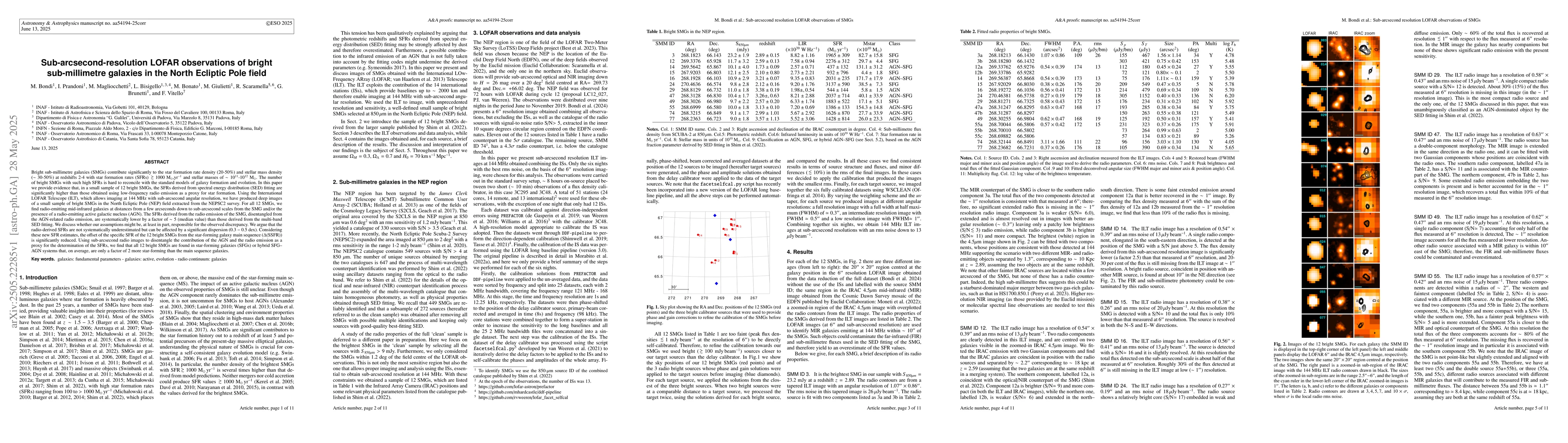 Thumbnail for Sub-arcsecond-resolution LOFAR observations of bright sub-millimetre
  galaxies in the North Ecliptic Pole field