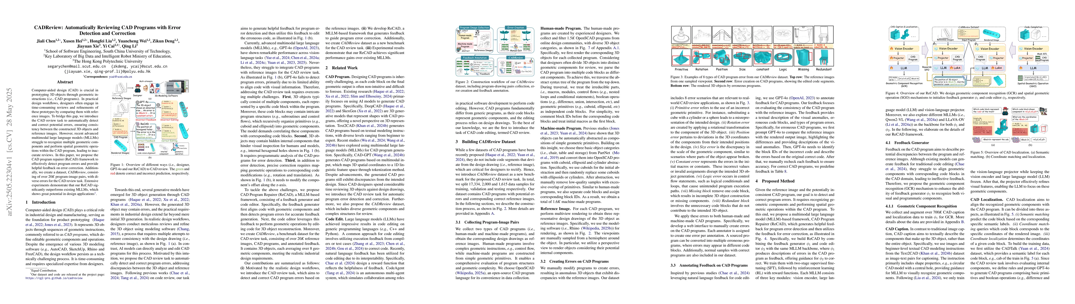Thumbnail for CADReview: Automatically Reviewing CAD Programs with Error Detection and
  Correction