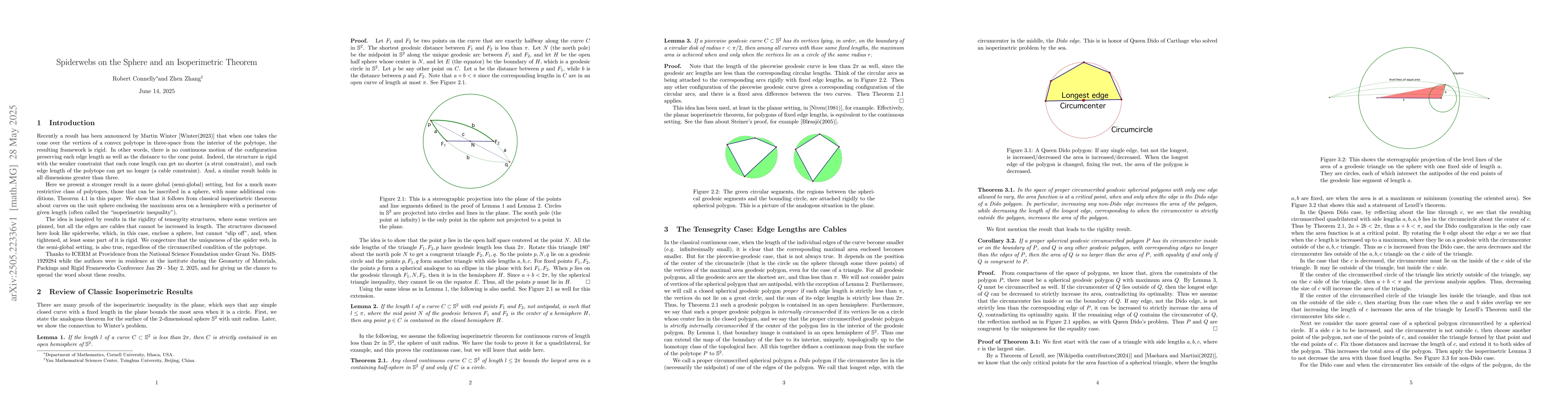 Thumbnail for Spiderwebs on the Sphere and an Isoperimetric Theorem