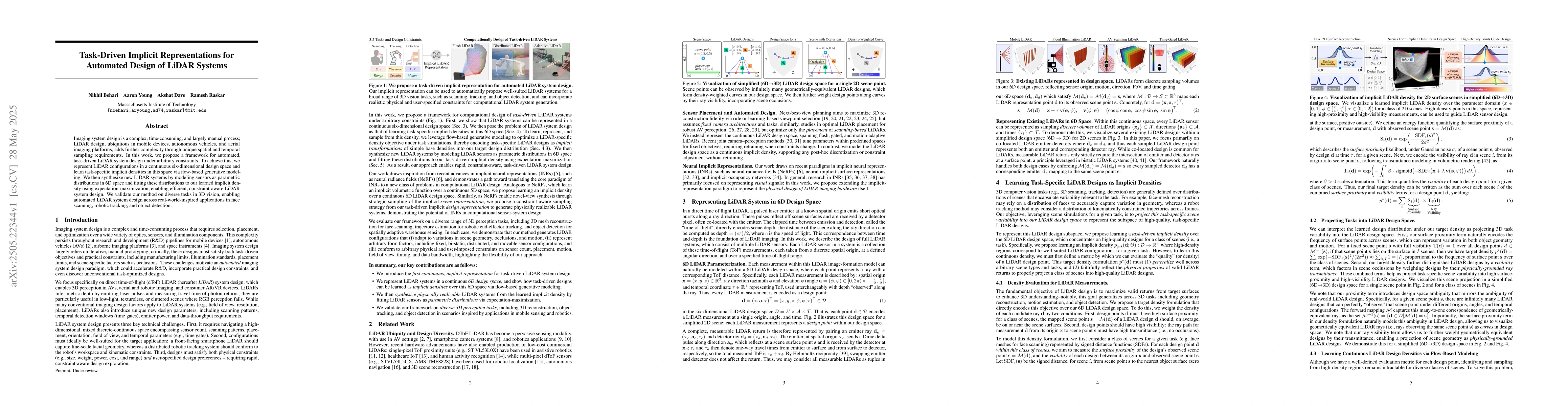 Thumbnail for Task-Driven Implicit Representations for Automated Design of LiDAR
  Systems