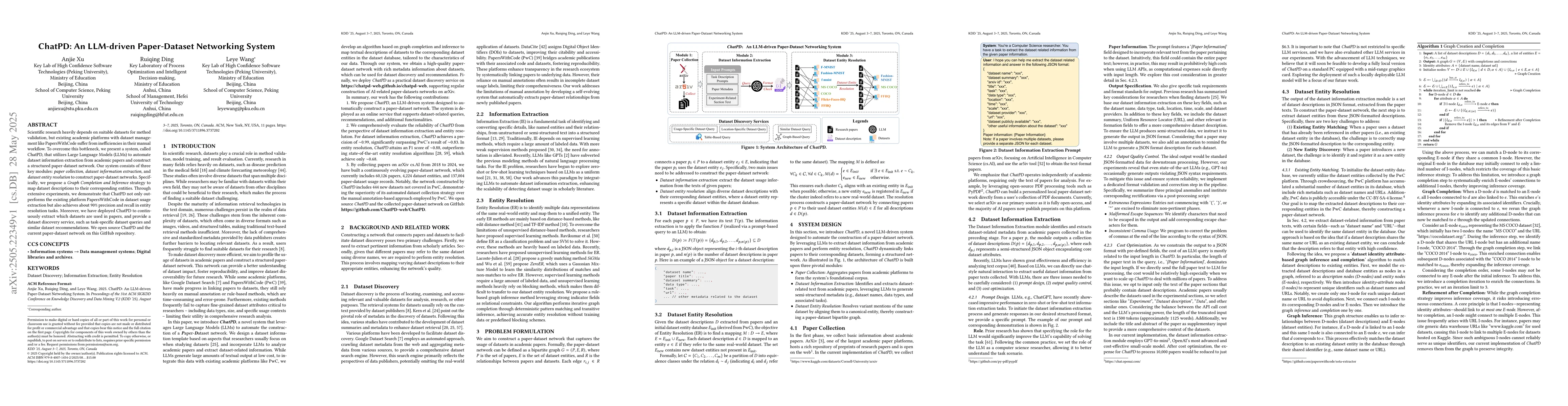 Thumbnail for ChatPD: An LLM-driven Paper-Dataset Networking System
